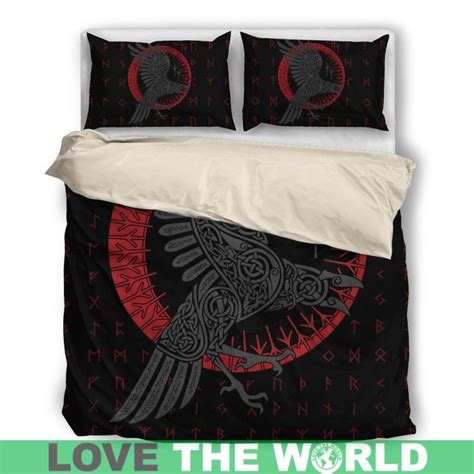 Viking Bedding Sets - Odin's Raven Old Runes Style – LoveTheWorld