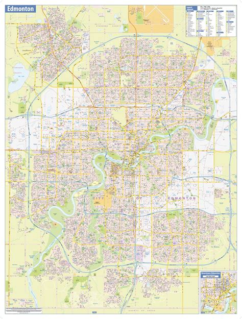 Edmonton LARGE wall map - Edmonton map - 37.5x49.75" - Shop Online at ...