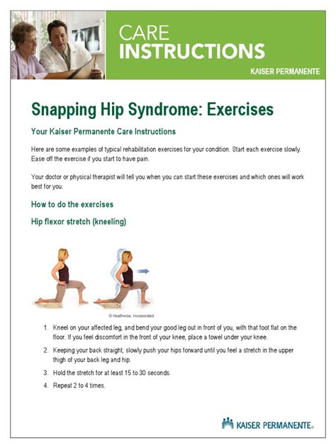 Snapping Hip Syndrome: Exercises: Your Kaiser Permanente Care ...