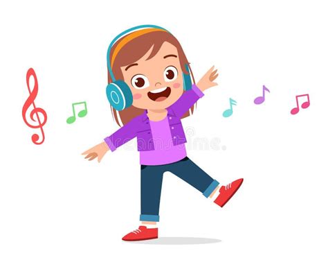 Girl Listening To Music Cartoon