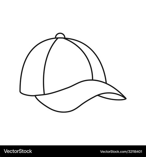 Empty outline a baseball cap headdress icon Vector Image