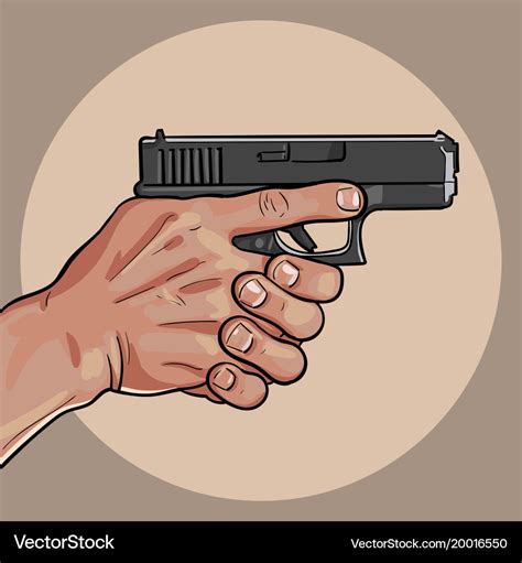 Hand with gun gun control using both hands Vector Image