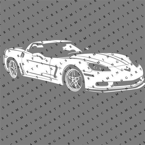 Chevy Corvette Silhouette Digital File, C5, C6 Silhouette, Chevy Racing ...