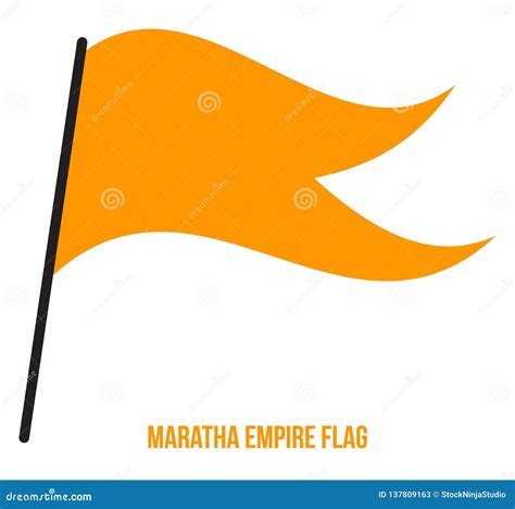 Maratha Empire 1674-1818 Flag Waving Vector on White Background. Indian ...