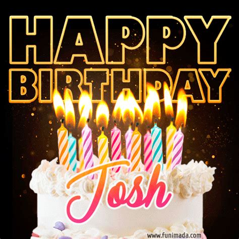 Josh - Animated Happy Birthday Cake GIF for WhatsApp | Funimada.com