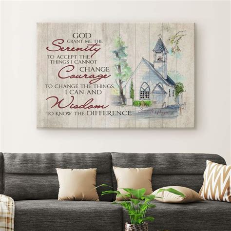 Serenity Prayer Canvas Wall Art - Teehall - Live Creatively