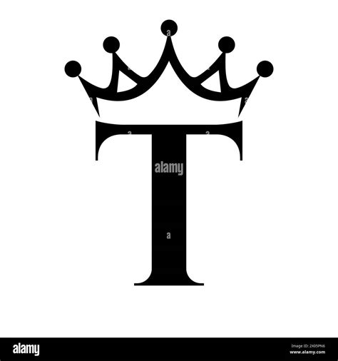 Letter T Crown Logo for Queen Sign, Beauty, Fashion, Star, Elegant, Luxury Symbol Stock Vector ...