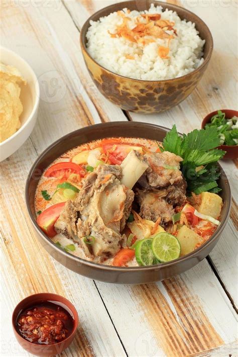 Soto Tangkar, Betawi Cuisine Specialty Soto Made from Lamb or Beef Ribs Cooked 21772405 Stock ...