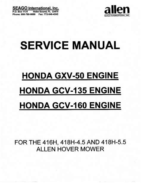 Honda Gcv160 Engine Repair Manual | Reviewmotors.co