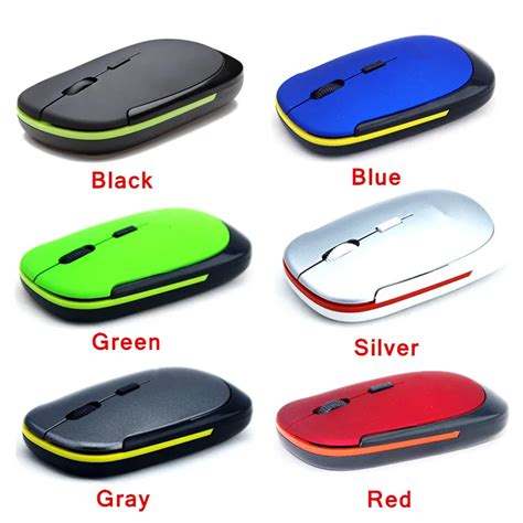 Super Slim Wireless USB Mouse Gaming Gamer Wheel Optical 1600dpi 2.4GHz ...