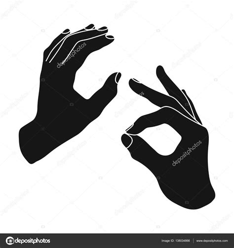 Sign language icon in black style isolated on white background. Interpreter and translator ...