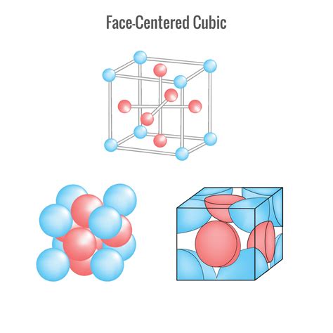 Face Centered cube system in solid state crystal structure 23587381 Vector Art at Vecteezy