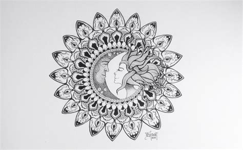 Moon and Sun mandala - by Bharat #mandala#sun#moon#bharat#drawing# ...