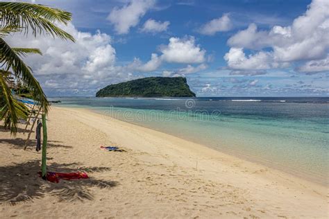 Paradise Tropical Beach Lalomanu on Upolu Island, Samoa Stock Image ...