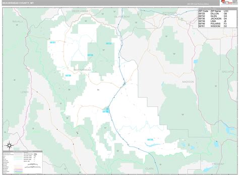 Beaverhead County, MT Wall Map Premium Style by MarketMAPS - MapSales.com