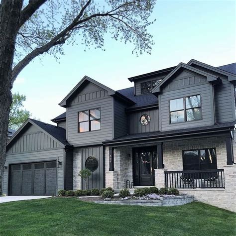 Iron Gray is a deep, bold shade that provides a dramatic yet elegant look, as seen on this home ...