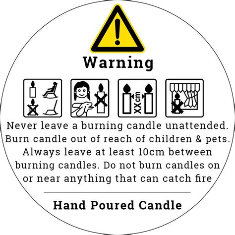 Candle Warning Label 35mm Round – Your Crafts