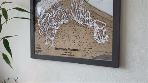 Heavenly Mountain Ski Trail Map | 3D Wooden Ski Trail Map Art – Slopes Mountain Art