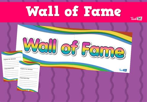 Wall of Fame Banner :: Teacher Resources and Classroom Games :: Teach This