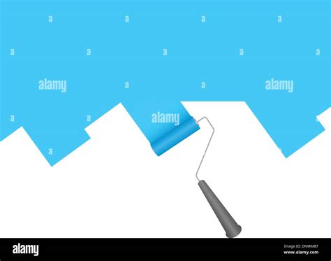 Paint roller painting blue Stock Vector Image & Art - Alamy