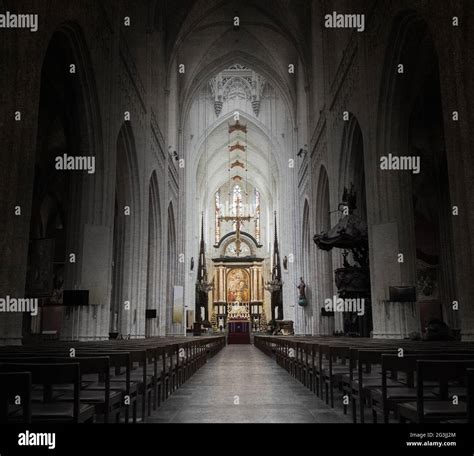 Inside of a creepy old church Stock Photo - Alamy