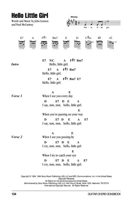 Hello Little Girl by The Beatles - Guitar Chords/Lyrics - Guitar Instructor