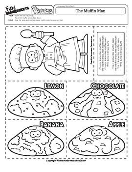 The Muffin Man - Nursery Rhyme Activity by Fantastic FUNsheets | TpT