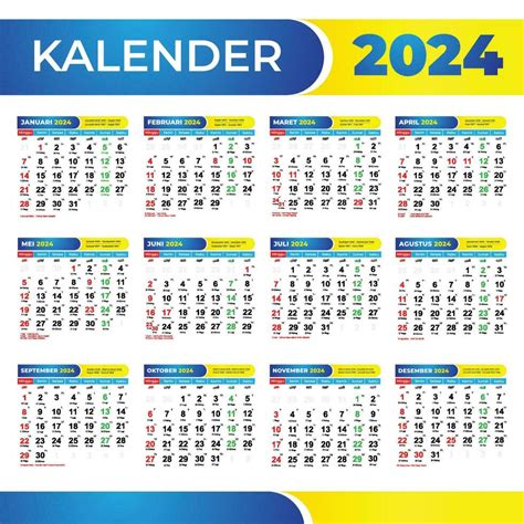 calendario 2024 Indonesia con javanés y hijri fechas. 2024 calendario con rojo fechas y nacional ...