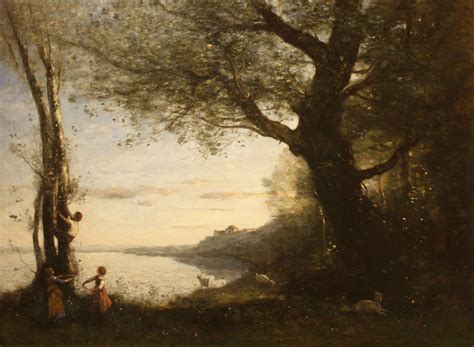 Paintings by Jean-Baptiste-Camille Corot - The Little Bird Nesters | Paesaggi, Arte, Natura