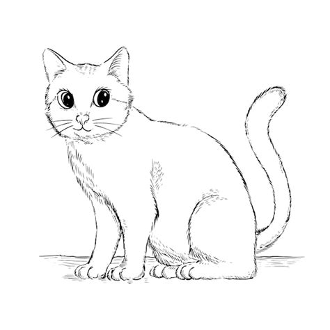 Free Vector | Hand drawn cat outline illustration