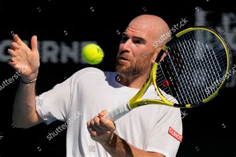 Adrian Mannarino France Makes Forehand Return Editorial Stock Photo ...