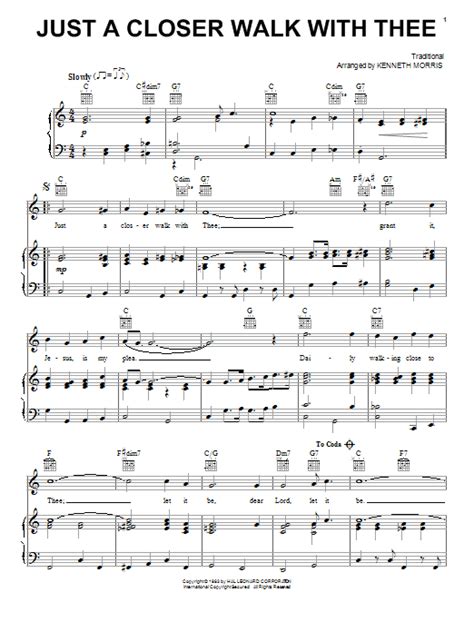 Kenneth Morris "Just A Closer Walk With Thee" Sheet Music Notes | Download Printable PDF Score 70996