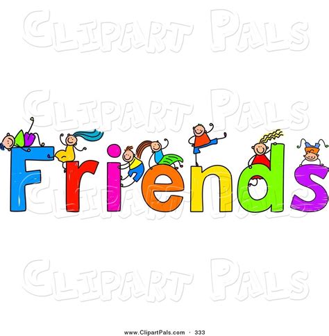 Free Friendship Clip Art | Pal Clipart of a Children with FRIENDS Text on White by Prawny - #333 ...