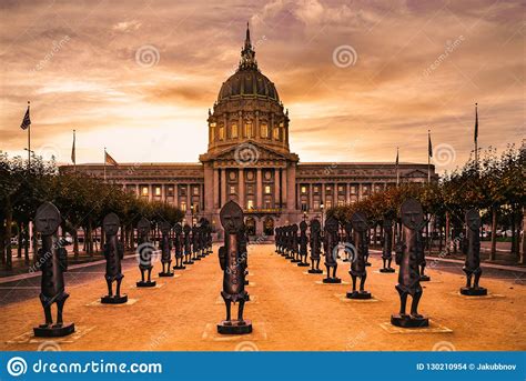 San Francisco City Hall Evening Mood Editorial Stock Image - Image of travelphotography, night ...
