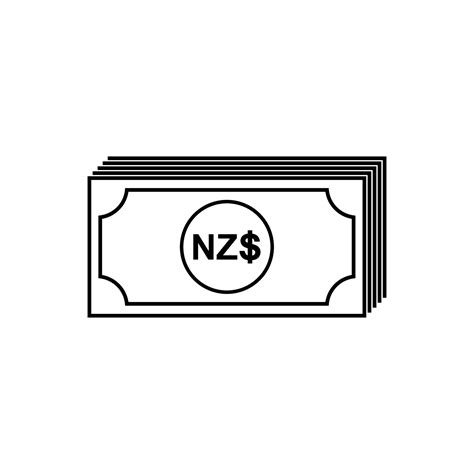 New Zealand Currency, NZD, New Zealand Dollar. Vector Illustration ...