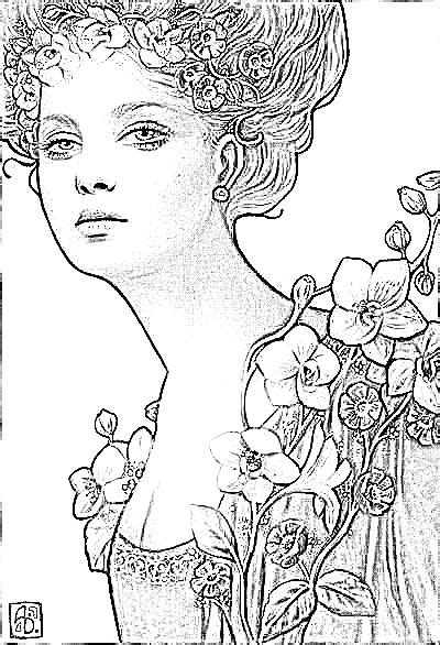 Mermaid Coloring Pages, Coloring Book Art, Colouring Pages, Adult Coloring Pages, Art Nouveau ...