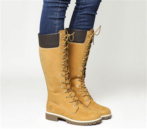 Timberland 14 Inch Premium Boots Wheat - Knee High Boots | Boots, Timberlands women, Tall lace ...