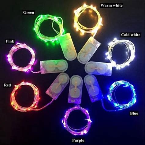 Battery Powered Mini LED String Lights 1M 10 LEDs/ 4.2 Feet Ultra Thin Silver Wire Rope Lights ...