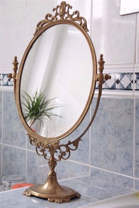 Ornate Freestanding Solid Brass Tilting Vanity Mirror Louis Chic Vintage Style | in Southsea ...