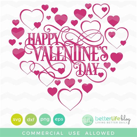 Happy Valentine's Day Hearts SVG File - Better Life Blog