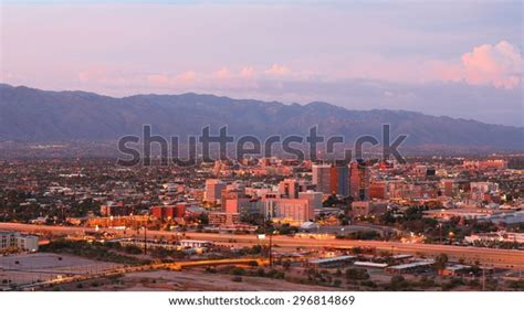 Downtown Tucson Sunset Viewing Sentinel Peak Stock Photo (Edit Now) 296814869