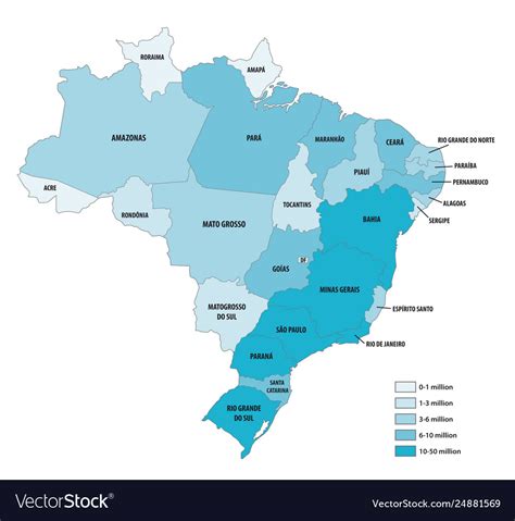 Population map brazil Royalty Free Vector Image