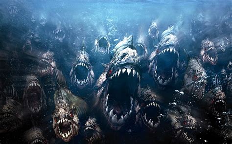 1125x2436px | free download | HD wallpaper: 3D Piranha movie wallpaper ...