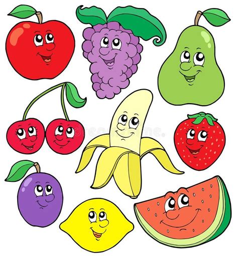 Cartoon Fruits Collection 1 Royalty Free Stock Image - Image: 7872396 | Vegetable cartoon, Fruit ...