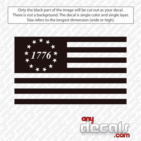 1776 American Flag Decal Sticker - AnyDecals.com