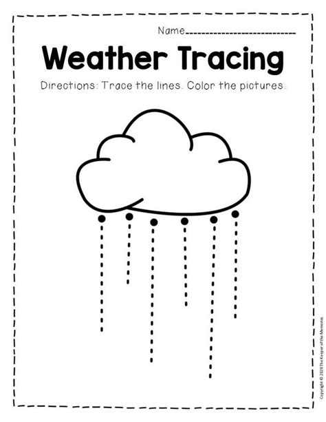 Free Printable Storm Clouds Tracing Weather Preschool Worksheets ...