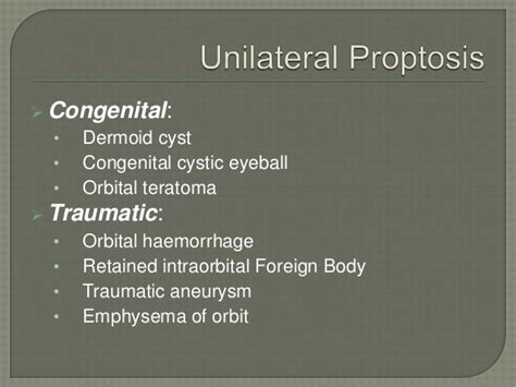 Causes of proptosis