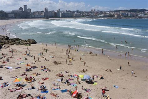 La Coruna Beach editorial stock photo. Image of coastline - 76400993