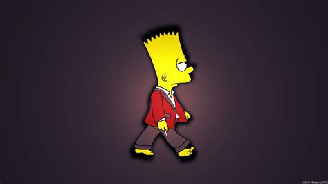 Download Bart From The Simpsons Walking Wallpaper | Wallpapers.com