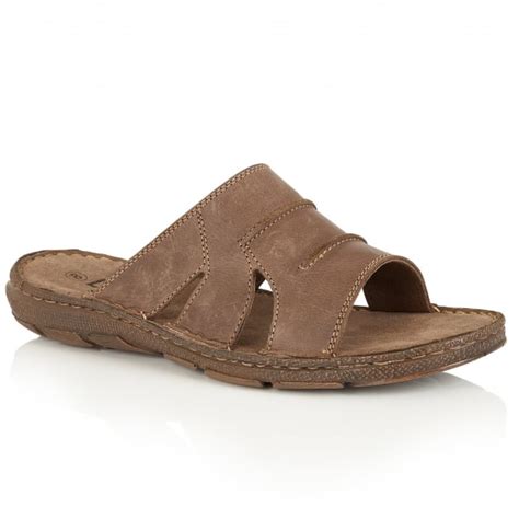 Lotus Men's Campbell Brown Leather Slip-On Sandals - Men's from Lotus ...